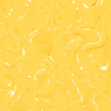 Sarı cam yüzeyinin soyut dokusu. Suyun parlak yüzeyi. Sıvı erimiş altın dokusu. Kare görüntü. 3 boyutlu görüntü. 3B görüntüleme.