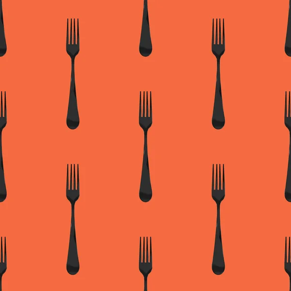 Seamless Pattern Fork Top View Red Orange Background Template Applying — Stock Photo, Image