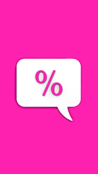 Рожевий Знак Відсотка Білій Дошці Повідомлень Сигнал Зняття Відсотків Дисконтні — стокове фото