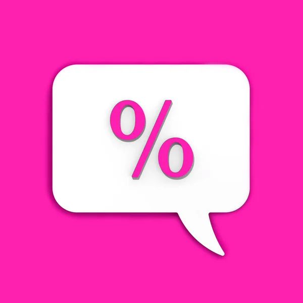 Рожевий Знак Відсотка Білій Дошці Повідомлень Сигнал Зняття Відсотків Дисконтні — стокове фото