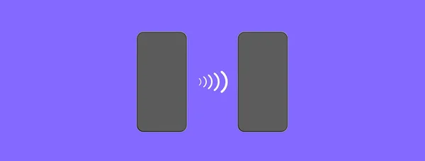 Kommunikation Zwischen Zwei Geräten Übertragen Von Daten Zwischen Zwei Geräten — Stockfoto