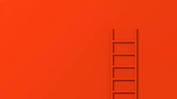 Červené Schodiště Červeném Pozadí Schodiště Stojí Svisle Zdi Cesta Úspěchu — Stock fotografie