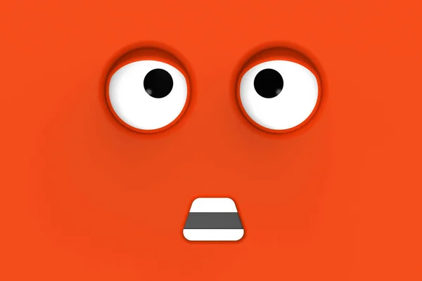 Red Face Cute Character Cute Face Stupid Face Emotion Surprise — Zdjęcie stockowe