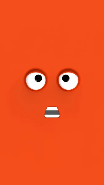 Red Face Cute Character Cute Face Stupid Face Emotion Surprise —  Fotos de Stock