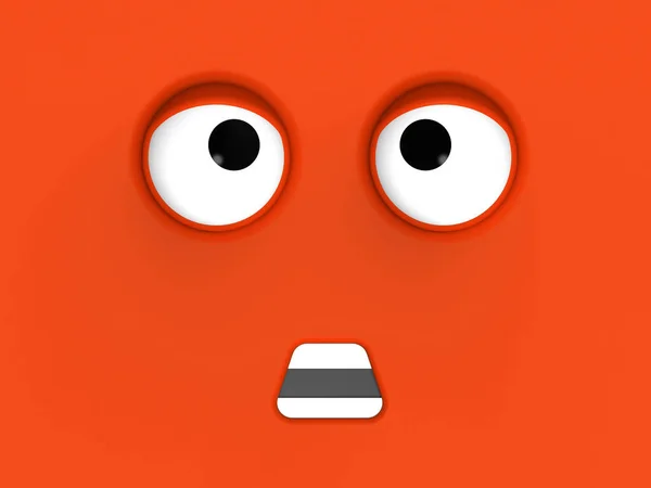 Red Face Cute Character Cute Face Stupid Face Emotion Surprise — Foto de Stock