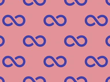 Desen. Sonsuzluğun işareti mavi, mor arka planda izole edilmiş. Sonsuzluğun sembolü. Yatay görüntü. 3 boyutlu görüntü. 3d oluşturma