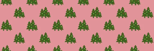 Pattern Image Green Christmas Trees Balls Purple Red Background Symbol — Stock Photo, Image
