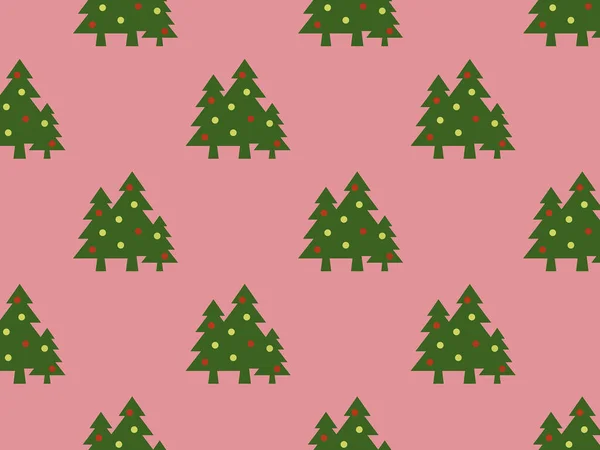 Pattern Image Green Christmas Trees Balls Purple Red Background Symbol — Stock Photo, Image