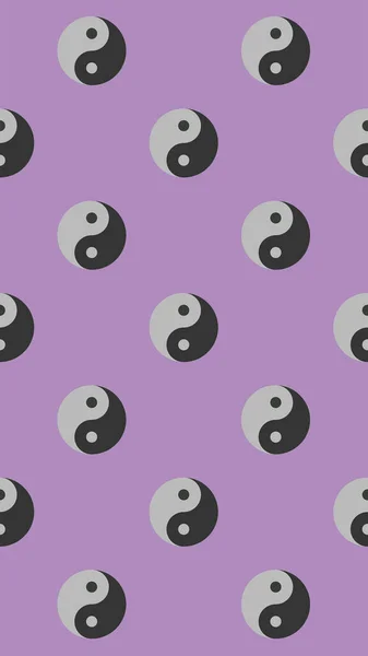 Padrão Imagem Símbolo Yin Yang Fundos Púrpura Pastel Símbolo Oposto — Fotografia de Stock