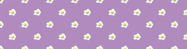 Patroon Afbeelding Van Kippenei Pastelpaarse Achtergronden Eieren Met Ronde Dooier — Stockfoto