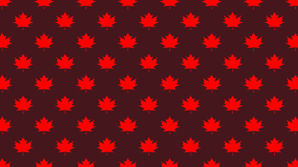 pattern of red maple leaves on a brown background. template for application to the surface. Horizontal image. Banner for insertion into site.