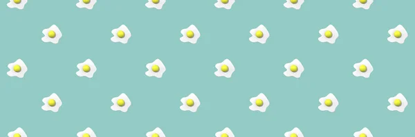 Wzór Obraz Jaja Kurzego Pastelowym Zielonym Niebieskim Tle Jajko Okrągłym — Zdjęcie stockowe