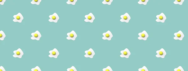 Шаблон Изображение Куриного Яйца Пастельно Зеленом Синем Фоне Яйцо Круглым — стоковое фото