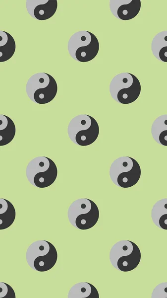 pattern. Image of Yin Yang symbol on pastel pea backgrounds. Symbol of opposite. Surface overlay pattern. Vertical image. 3D image. 3D rendering.