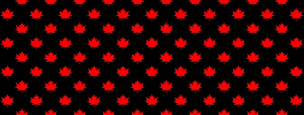 Nahtloses Muster Roter Ahornblätter Auf Schwarzem Hintergrund Vorlage Für Die — Stockfoto
