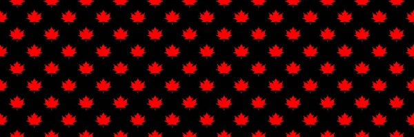 Seamless Pattern Red Maple Leaves Black Background Template Application Surface — Stock Photo, Image