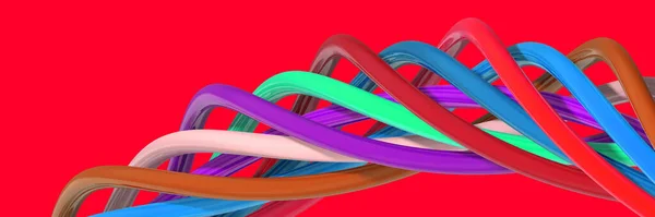 Abstract Image Elements Different Colors Form Spiral Multicolored Spiral Horizontal — Stock Fotó