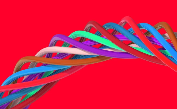 Abstract Image Elements Different Colors Form Spiral Multicolored Spiral Horizontal — 图库照片