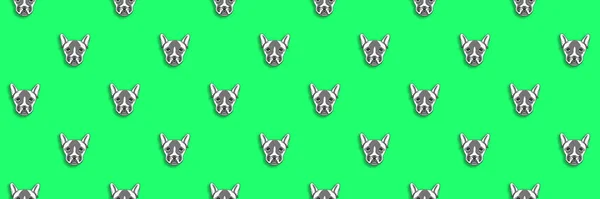 Pattern Image Dog Green Background Horizontal Image Banner Insertion Site — Stock Photo, Image