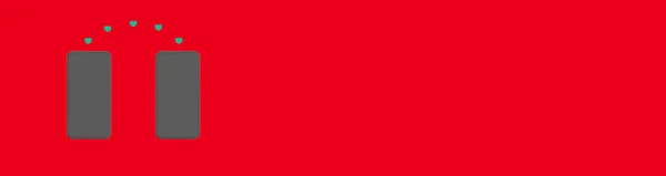 Szeretek Barátok Között Osztozni Két Okostelefon Piros Háttérrel Szívek Egyik — Stock Fotó