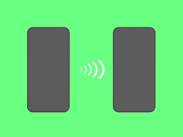 Communication Entre Deux Appareils Transfert Données Entre Deux Gadgets Utilisant — Photo