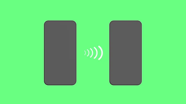 Communicatie Tussen Twee Apparaten Overdracht Van Gegevens Tussen Twee Gadgets — Stockfoto