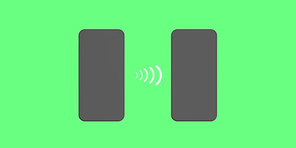 Kommunikation Zwischen Zwei Geräten Übertragen Von Daten Zwischen Zwei Geräten — Stockfoto
