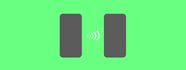 Comunicazione Tra Due Dispositivi Trasferire Dati Tra Due Gadget Utilizzando — Foto Stock