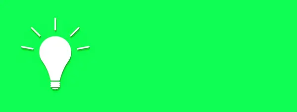 Weiße Glühbirne Mit Schatten Auf Grünem Hintergrund Illustration Des Symbols — Stockfoto