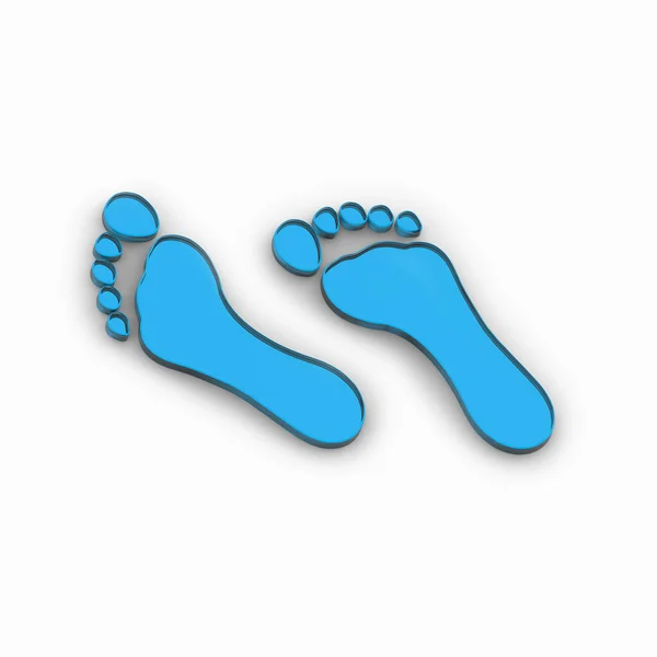 발자국이 있습니다 발자국을 가까이 이미지 렌더링 사각형 — 스톡 사진