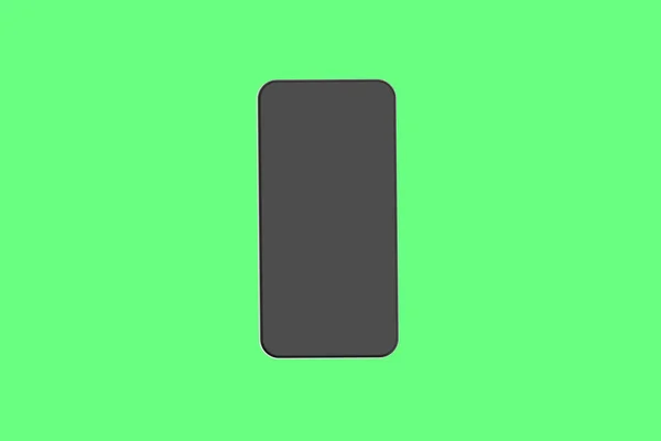 Telefon Komórkowy Zielonym Tle Widok Góry Gadżetu Smartfon Poziomy Obraz — Zdjęcie stockowe