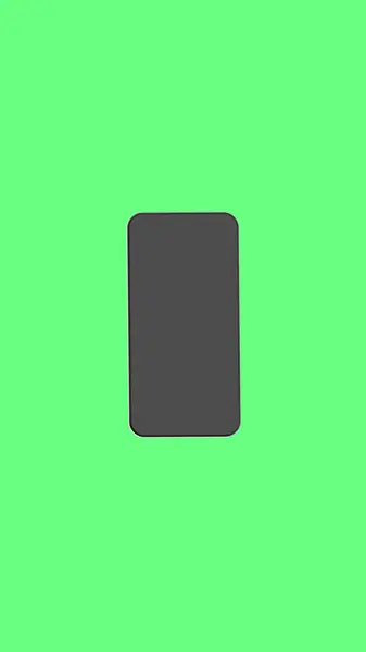 Мобільний Телефон Зеленому Фоні Вид Зверху Гаджет Смартфон Вертикальне Зображення — стокове фото