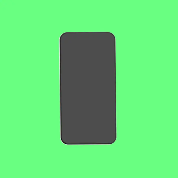 Мобильный Телефон Зеленом Фоне Вид Сверху Гаджет Смартфон Квадратное Image — стоковое фото