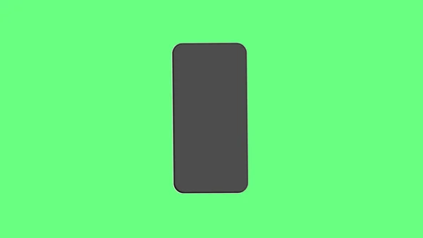Мобильный Телефон Зеленом Фоне Вид Сверху Гаджет Смартфон Горизонтальное Изображение — стоковое фото