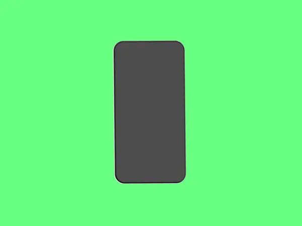 Мобільний Телефон Зеленому Фоні Вид Зверху Гаджет Смартфон Горизонтальне Зображення — стокове фото