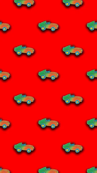Візерунок Зображенням Намальованого Автомобіля Шаблон Накладання Чогось Щось Вертикальне Зображення — стокове фото