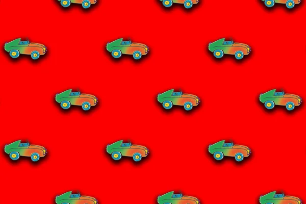 Візерунок Зображенням Намальованого Автомобіля Шаблон Накладання Чогось Щось Горизонтальне Зображення — стокове фото