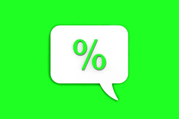 Світло Зелений Знак Відсотків Білій Дошці Повідомлень Сигнал Зняття Відсотків — стокове фото