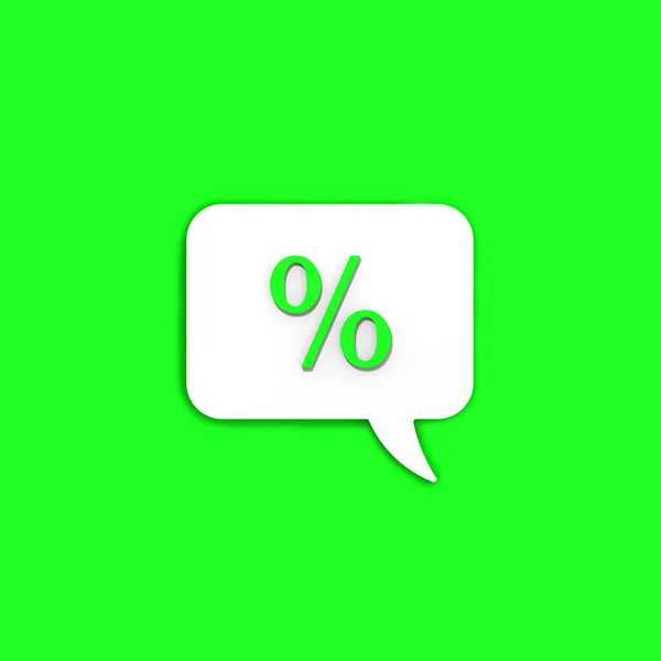 Світло Зелений Знак Відсотків Білій Дошці Повідомлень Сигнал Зняття Відсотків — стокове фото