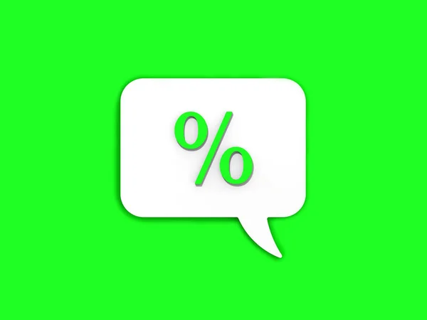 Ljusgrön Procent Tecken Vit Anslagstavla Räntesänkningssignal Rabattmeddelanden Meddelande Ljusgrön Bakgrund — Stockfoto