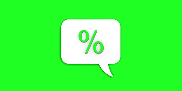 Hellgrünes Prozent Schild Auf Weißer Tafel Signal Des Zinsrückzugs Discount — Stockfoto
