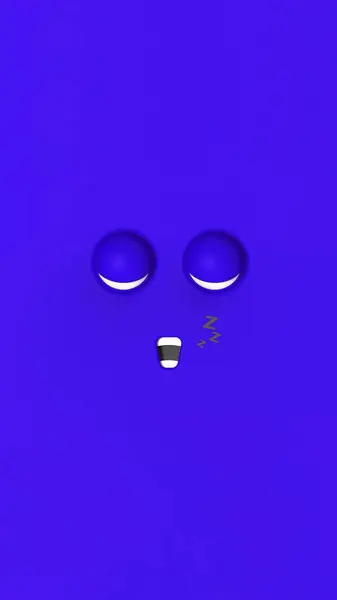 Blue Face Sleeping Cute Character Cute Face Relaxation Sleep Rest — стоковое фото
