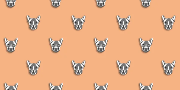 犬のイメージでパターンを作りました パステルレッドピンクの背景 サイトへの挿入のためのバナー 水平像 — ストック写真