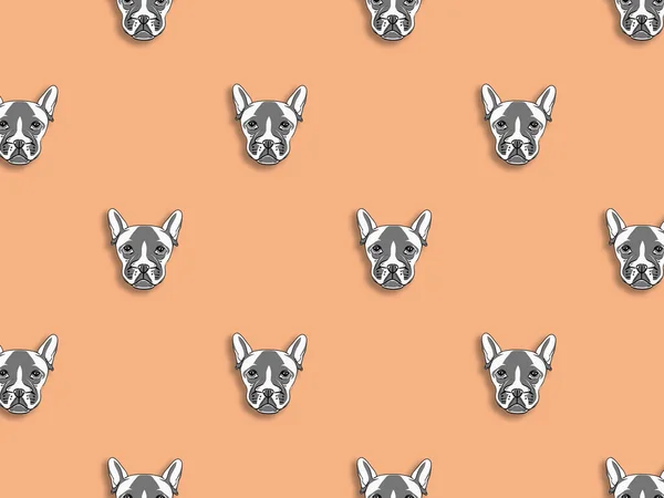 犬のイメージでパターンを作りました パステルレッドピンクの背景 水平像 — ストック写真