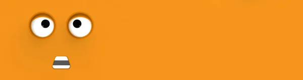 Оранжевое Лицо Милого Персонажа Симпатичное Лицо Тупое Лицо Эмоциональный Сюрприз — стоковое фото