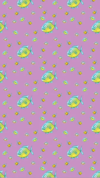 Muster Mit Fisch Garniert Meeres Und Flussfische Vertikales Bild — Stockfoto
