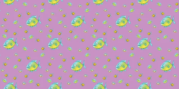 Muster Mit Fisch Garniert Meeres Und Flussfische Horizontalbild Banner Zum — Stockfoto