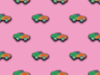 Boyanmış bir araba görüntüsü var. Bir şeyin üstüne bir şey yerleştirmek için bir şablon. Yatay resim.