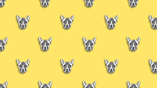Μοτίβο Την Εικόνα Ενός Σκύλου Κίτρινο Φόντο Οριζόντια Εικόνα — Φωτογραφία Αρχείου