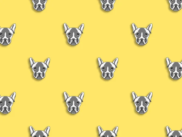 Узор Изображением Собаки Желтый Фон Горизонтальное Изображение — стоковое фото
